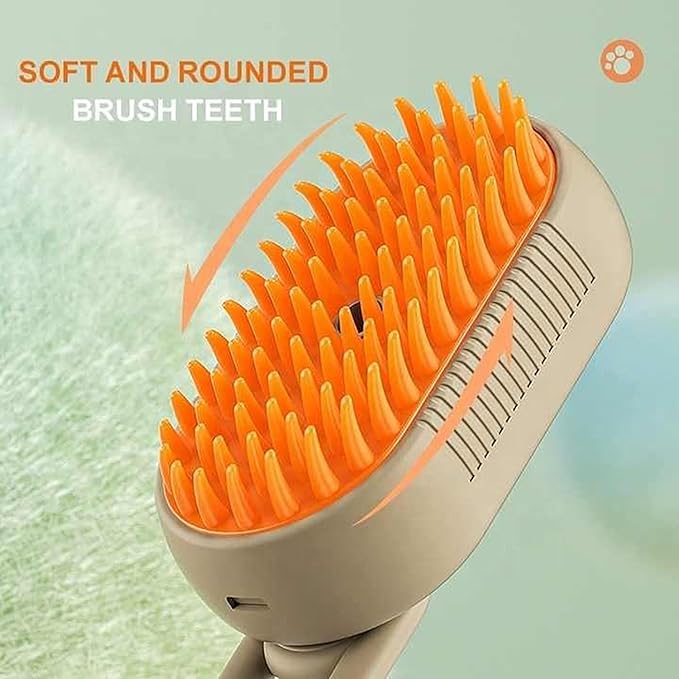 Rechargeable Steam Brush for Dogs & Cats — Massage + Rinse